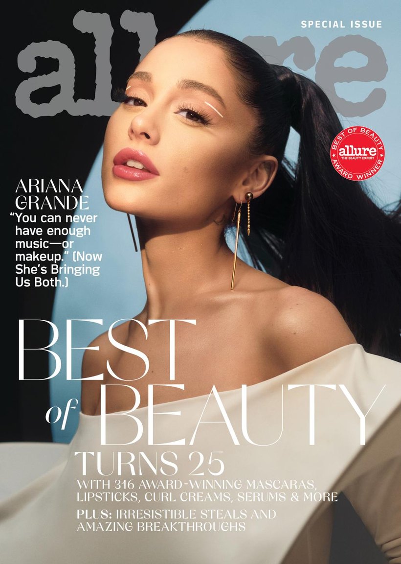 Allure cover, Ariana Grande, makeup by Ash K Holm