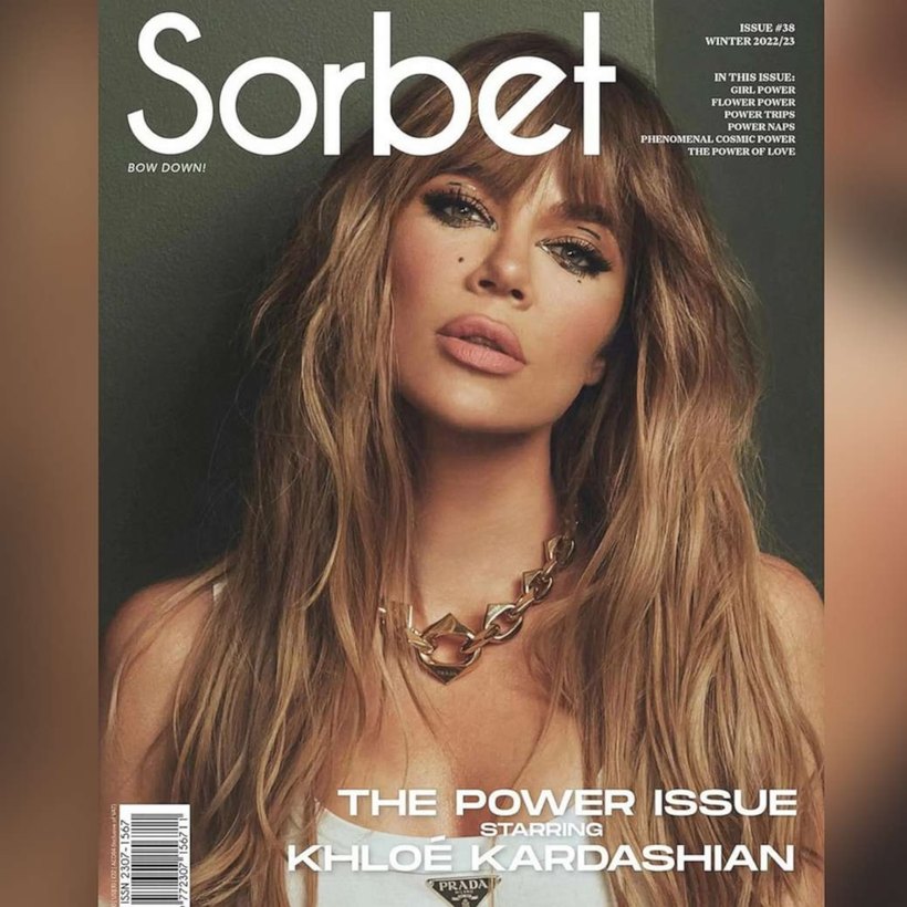 Sorbet cover, Khloé Kardashian, makeup by Ash K Holm